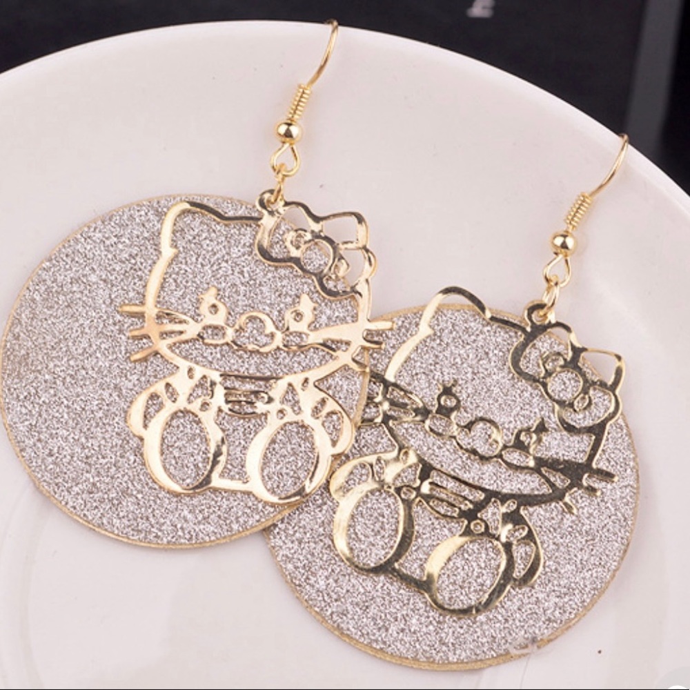 Gold Hello Kitty Earrings